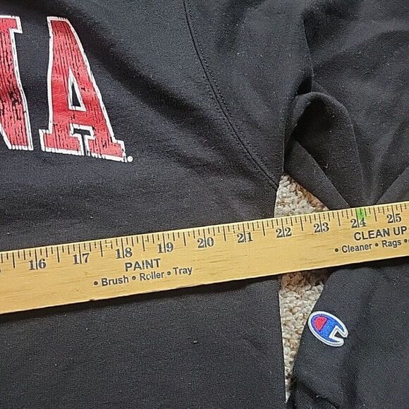 Champion Indiana University Hoosier Pullover Hoodie Adult Medium Black Read* - Picture 4 of 8